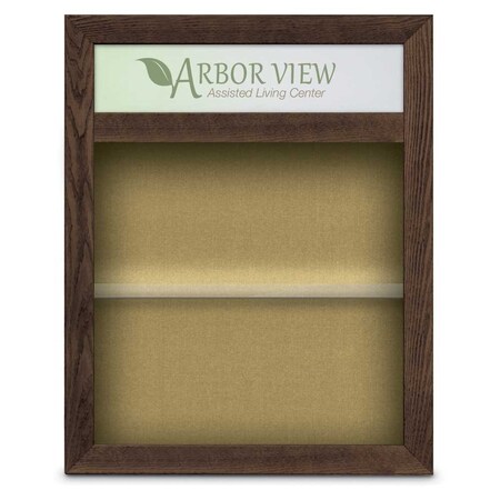 United Visual Products Outdoor Enclosed Combo Board, 42"x32", Satin Frame/Blue & Buff UVCB4232OD-BLUE-BUFF